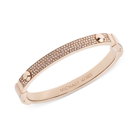 michael kors pave hinge bracelet rose gold|Michael Kors‎ Rose Gold Pave Hinged bracelet .